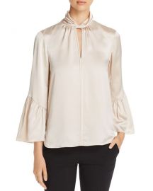 Elie Tahari Laraib Silk Keyhole Blouse at Bloomingdales